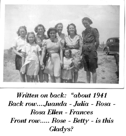 JuandaJuliaRosaRosaEllenFrancesRoseBettyandMaybeGladys 1941